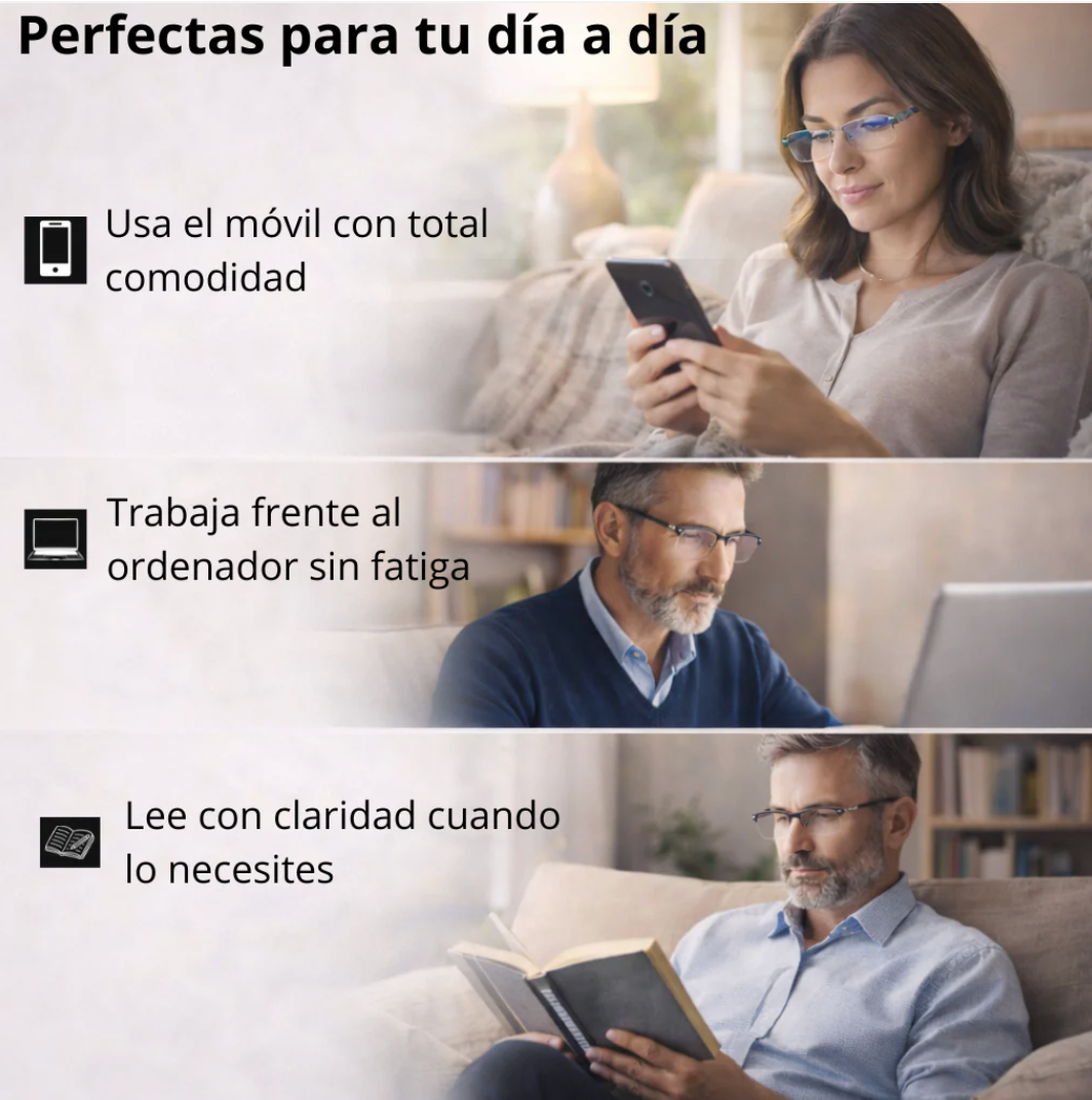Gafas Multifocales Antifatiga con Filtro de Luz Azul