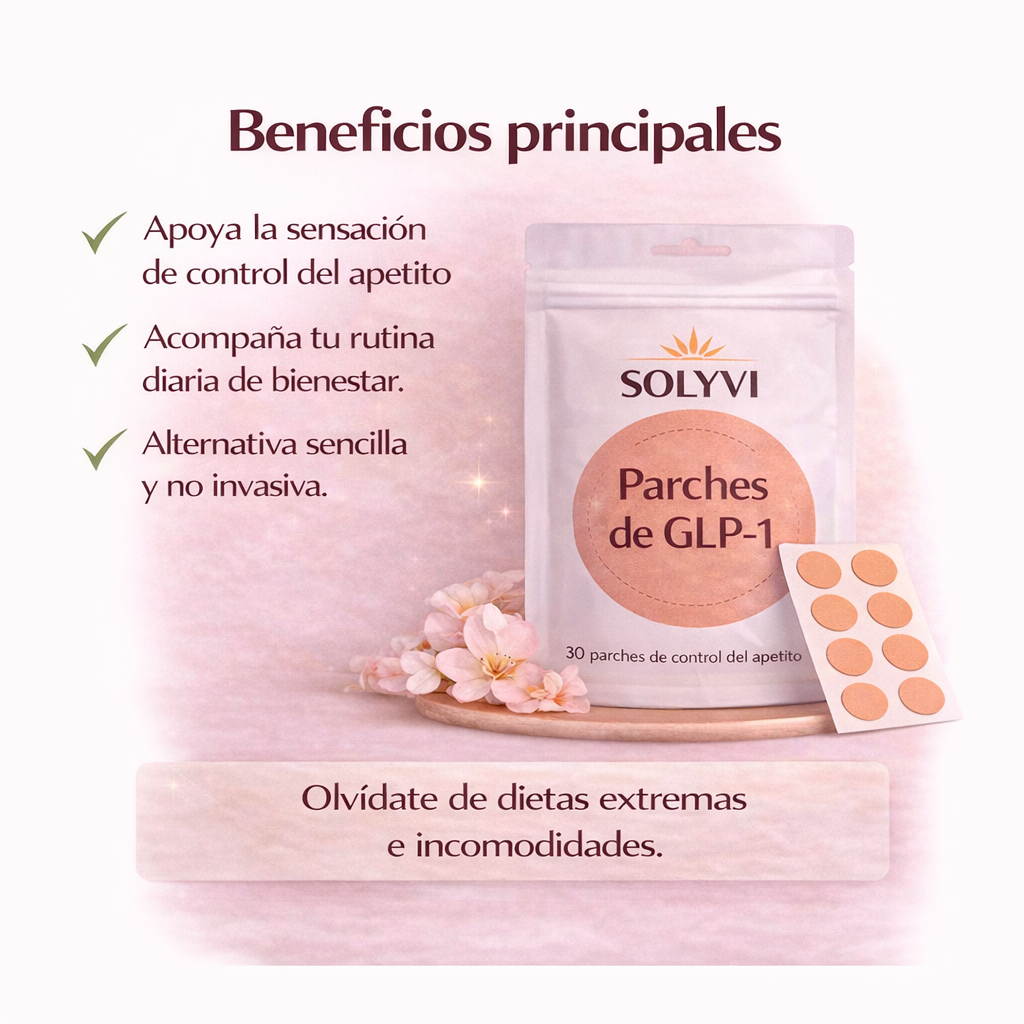 Parches GLP-1. Controla tu apetito de forma natural, simple y sin pastillas. Solyvi