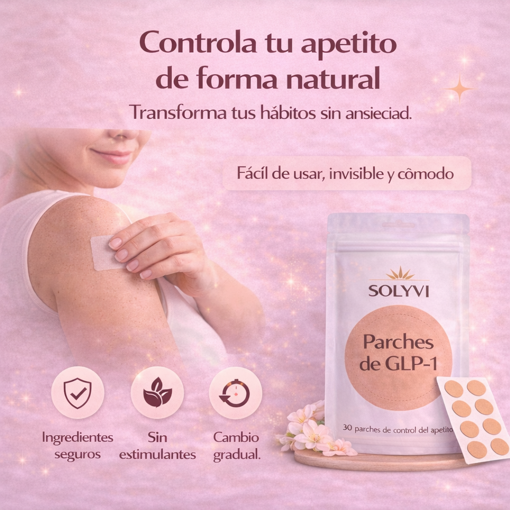Parches GLP-1. Controla tu apetito de forma natural, simple y sin pastillas. Solyvi