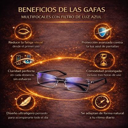 Gafas Multifocales Antifatiga con Filtro de Luz Azul