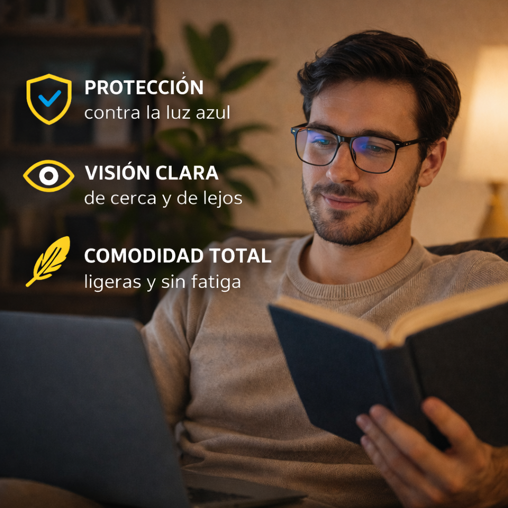 Gafas Multifocales Antifatiga con Filtro de Luz Azul
