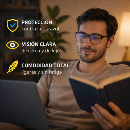 Gafas Multifocales Antifatiga con Filtro de Luz Azul