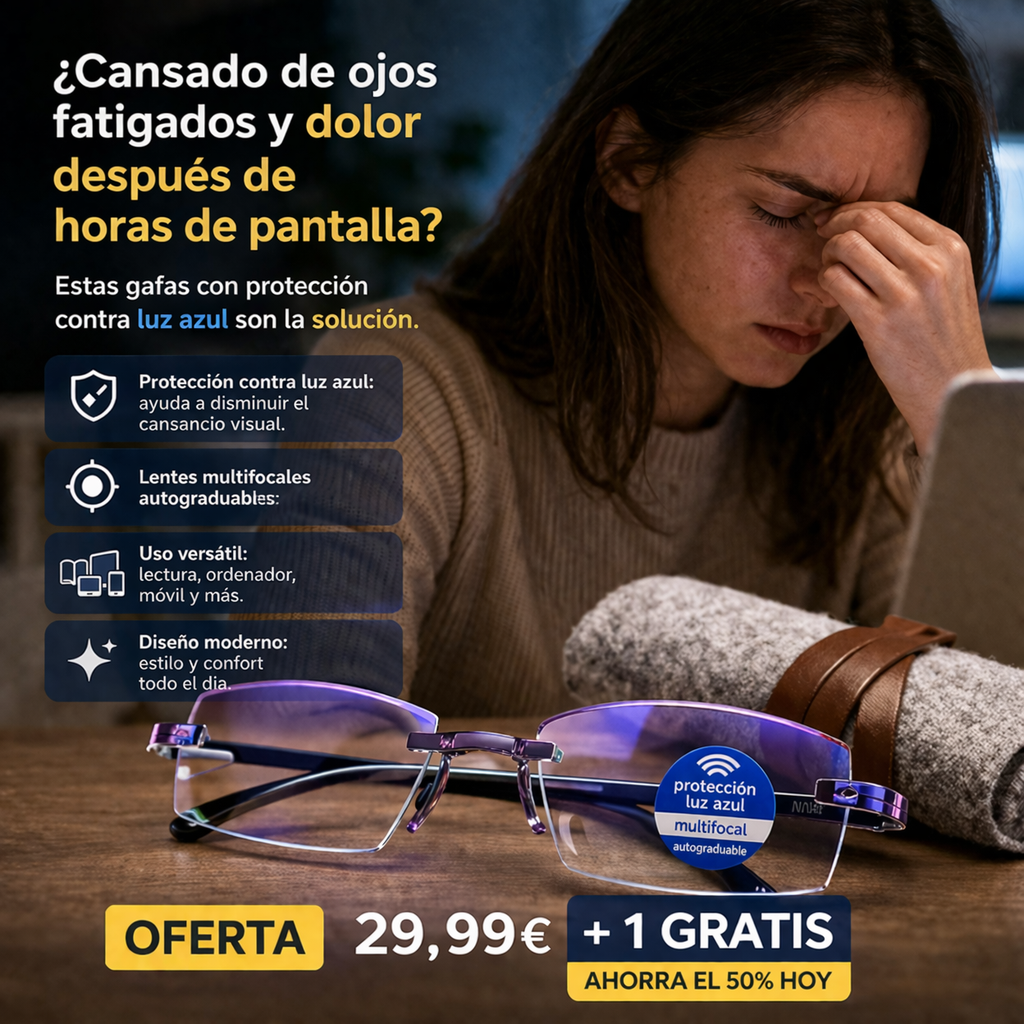 Gafas Multifocales Antifatiga con Filtro de Luz Azul