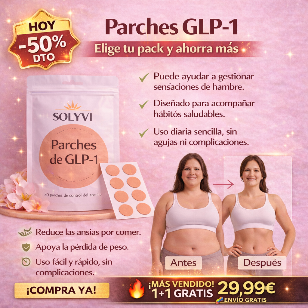 Parches GLP-1. Controla tu apetito de forma natural, simple y sin pastillas. Solyvi